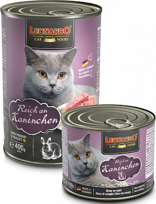 Leonardo Κονσέρβα Nasses Katzenfutter für Katze in Dose mit Kaninchen 200gr 07452