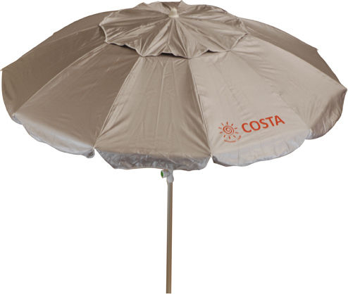 Summer Club Costa Folding Beach Umbrella Aluminum Diameter 2m with UV Protection and Air Duct Silver/White