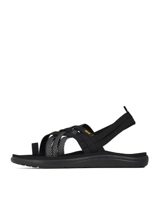 Voya Strappy Women's Flat Sandals Sporty Black