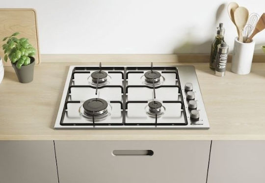 Candy Idea Gaskochfeld Autonom Edelstahl 56x48εκ. Silber