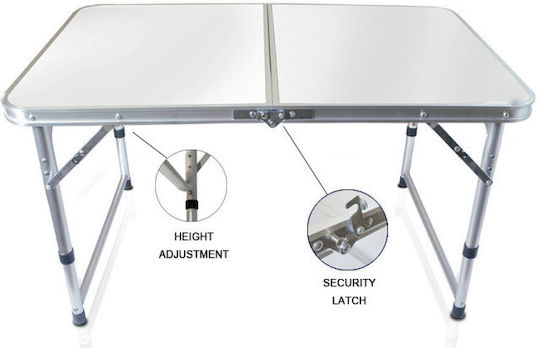 Thirea Table Aluminum for Camping Foldable 90x37x32cm Silver