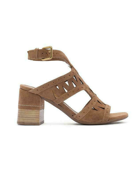 Alpe Suede Women's Sandals Tabac Brown