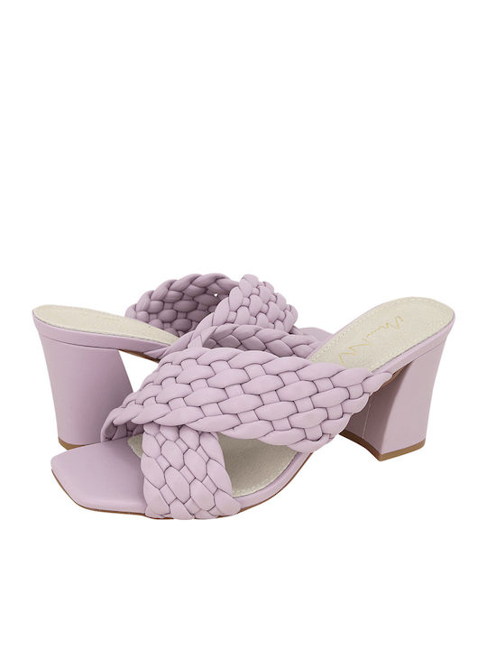 Leder Sandalen Lila