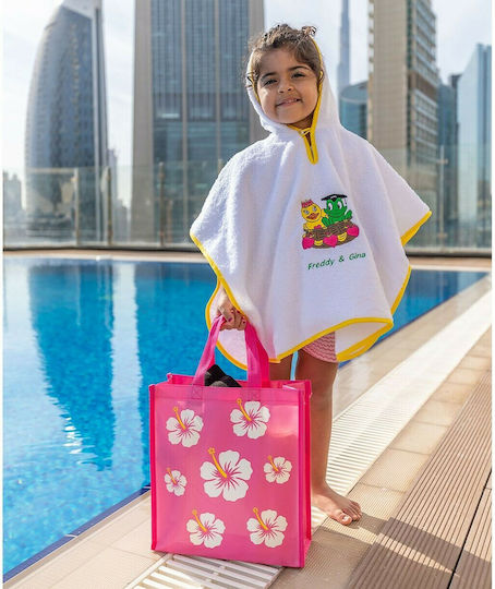 Freds Swim Academy Παιδικό Πόντσο Θαλάσσης Λευκό 60 x 55εκ.