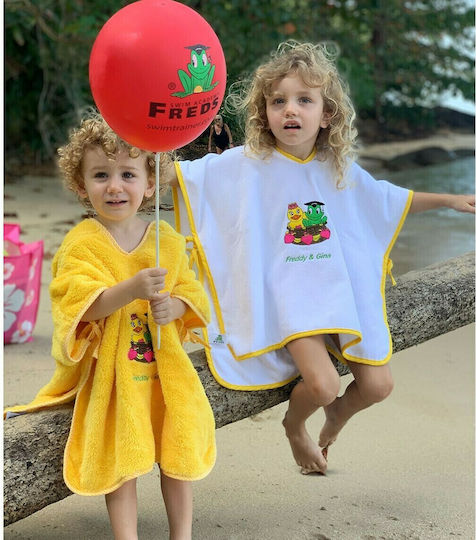 Freds Swim Academy Παιδικό Πόντσο Θαλάσσης Λευκό 60 x 55εκ.