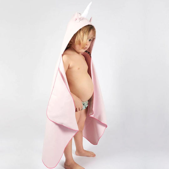 Little Champions Παιδικό Πόντσο Θαλάσσης Μονόκερος Ροζ 115 x 80εκ. με Θήκη Μεταφοράς Unicorn Mini 1-3 ετών