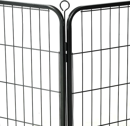 vidaXL Metal Dog Park with 16 Panels 60x80cm Black