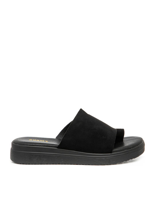 Flache Sandalen für Damen Anatomisch in Schwarz Farbe