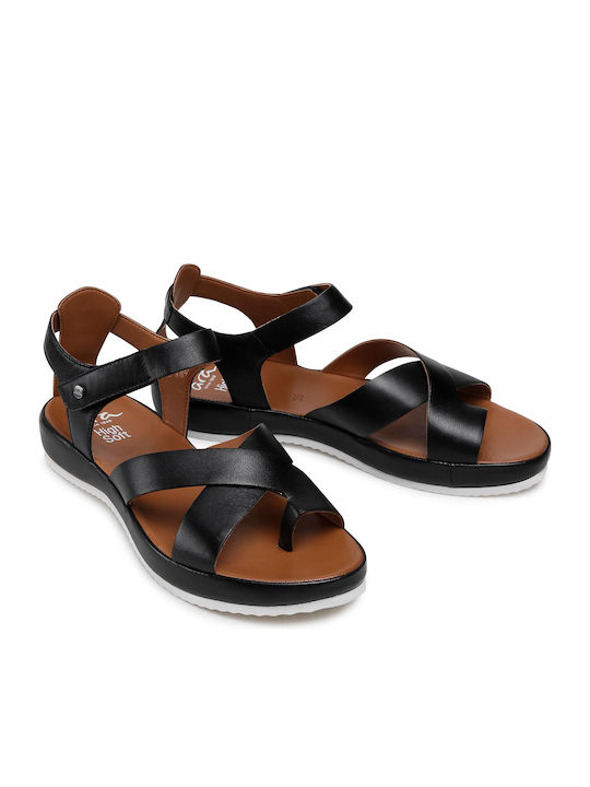 Women's Flat Sandals Anatomic with Strap in Black Color