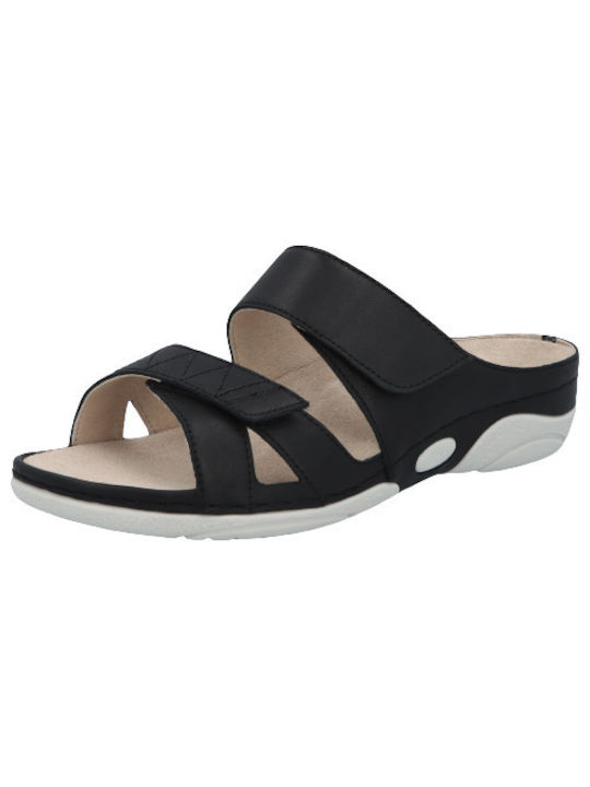 Berkemann Sandy Leather Women's Flat Sandals Anatomic in Black Color