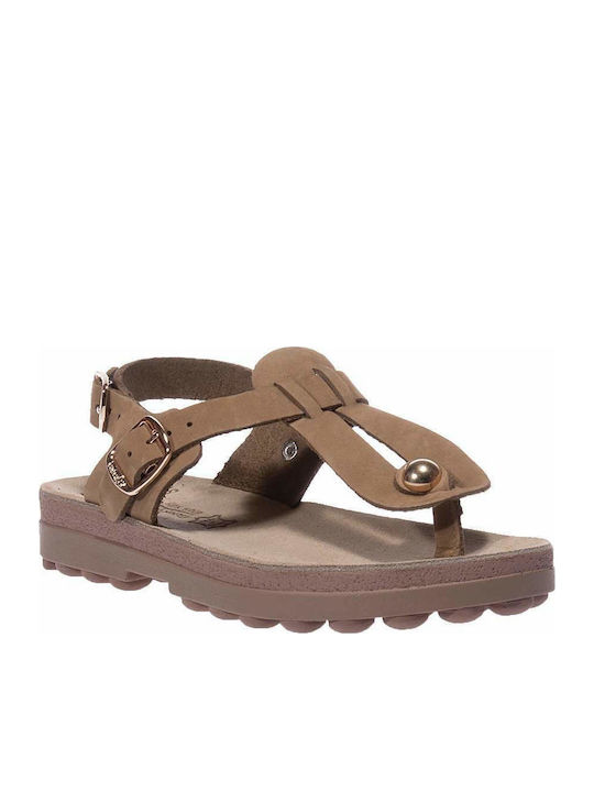 Marlena Leather Women's Flat Sandals Anatomic Olive