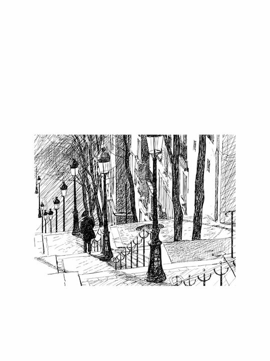 Fototapet de Perete 250x193cm stairs - Montmartre Tesatura