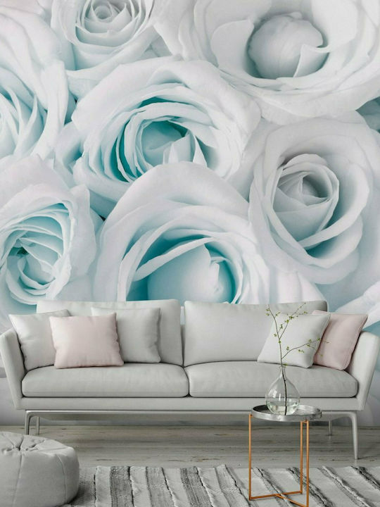 Autocolantă Fototapet de Perete 196x140cm Satin Rose (Turquoise) Albă