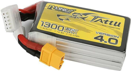 Tattu R-Line V4 Μπαταρία Li-Po 14.8V 1300mAh 130C 4S XT60 για Τηλεκατευθυνόμενο
