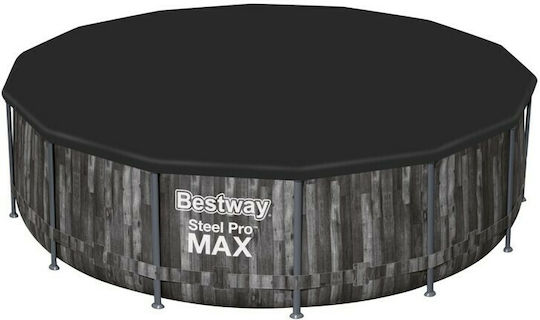 Bestway Αντηλιακό Προστατευτικό Κάλυμμα Πισίνας Στρογγυλό Διαμέτρου 427εκ. Μαύρο