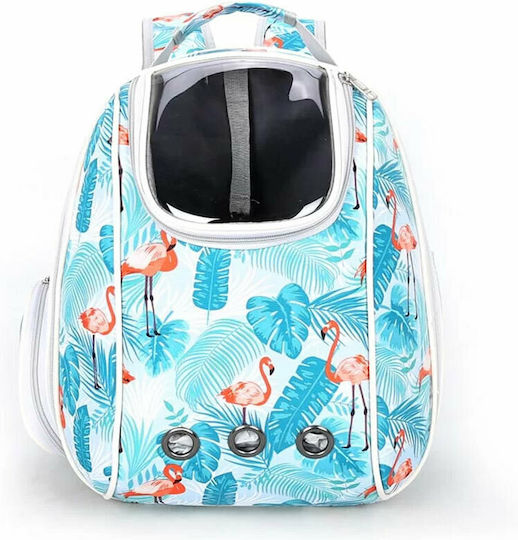 Glee Green Flamingo Dog/Cat Carrying Turquoise Backpack L33xW23xH40cm