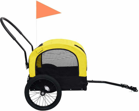 vidaXL Fahrradanhänger für Hunde Gelb L143xB63.5xH103cm.