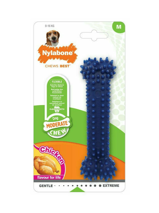 Nylabone Dental Dog Toy Bone Medium Blue