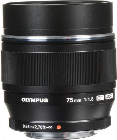 Olympus Crop Φωτογραφικός Φακός M.Zuiko Digital ED 75mm F1:8 Telephoto για Micro Four Thirds (MFT) Mount Μαύρος