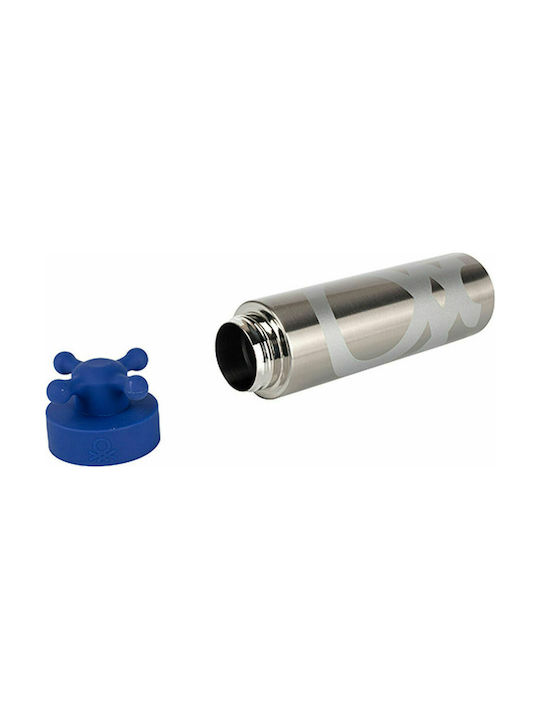 Benetton Rainbow Sport Water Bottle Stainless Steel 500ml Blue