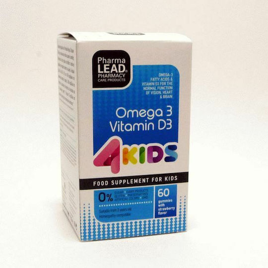 Pharmalead 4 Kids Omega 3 & Vitamin D3 Suitable for Children 60 jelly beans Strawberry