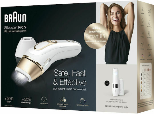 Braun Silk-Expert Pro IPL Сет за епилация Лазер за Лице, Тяло и Бикини PL5129