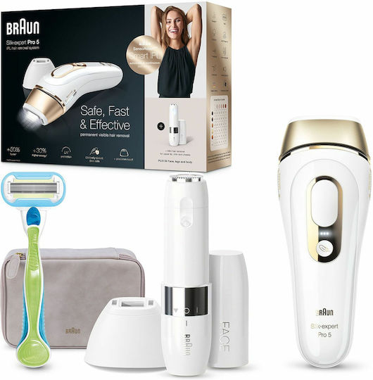 Braun Silk-Expert Pro IPL Сет за епилация Лазер за Лице, Тяло и Бикини PL5129