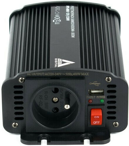 Azo Digital AZO Digital Car Inverter Modified Sinewave 144W to Converter 12V DC in 230V AC