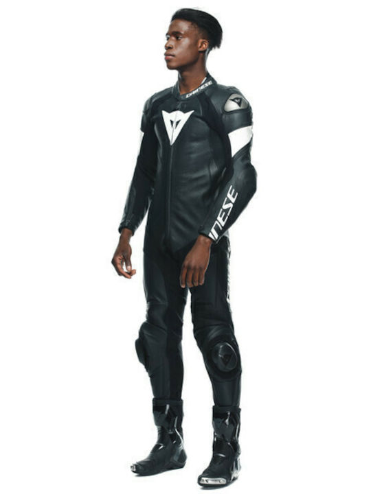 Dainese Tosa 1 Men's Leather Motorcycle Riding Suit Black/White