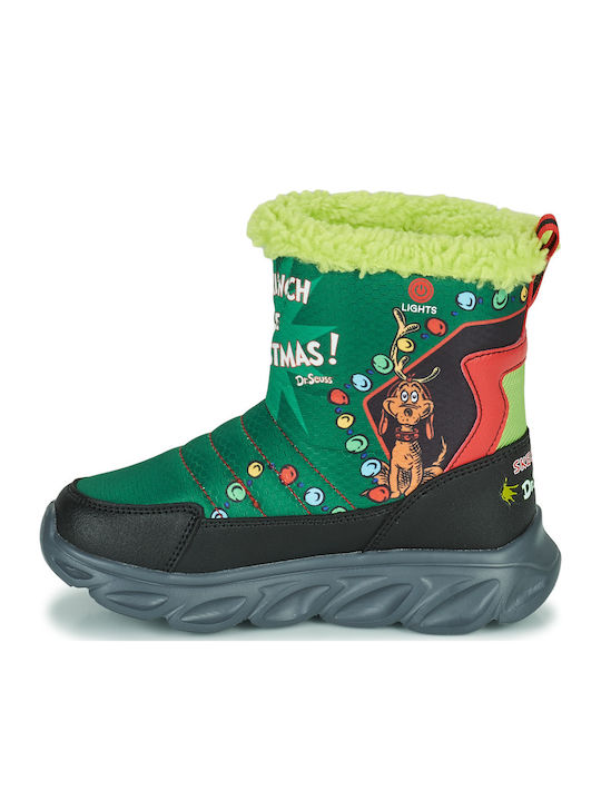 Kids Snow Boots with Velcro Green