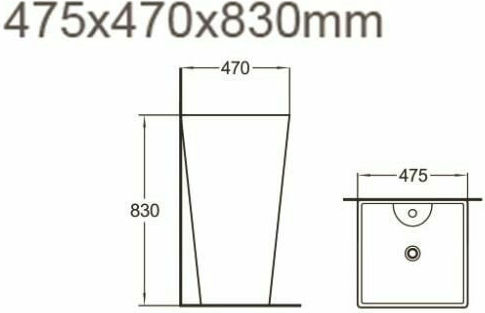 Tema Πορσελάνης 47x47x83cm Λευκός