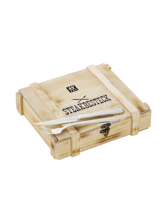 Zwilling J.A. Henckels Steak Cutlery Σετ Μαχαιροπίρουνα Ασημί 12τμχ