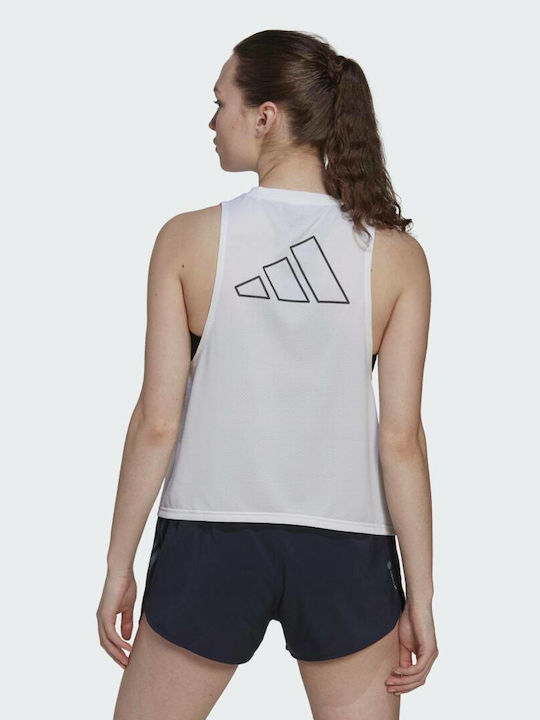 Adidas Icons Damen Sportlich Bluse Ärmellos Weiß