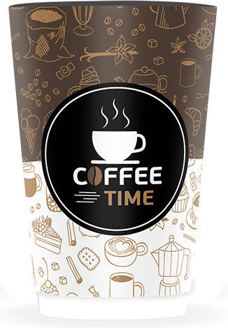 Coffee Time Disposable Cup Paper Multicolour 480ml 25pcs