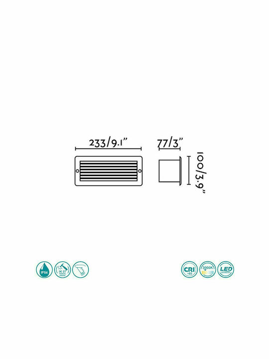 Faro Barcelona Stripe-1 Επιτοίχια Εξωτερική Πλαφονιέρα LED IP54 5W 10x23.3εκ.