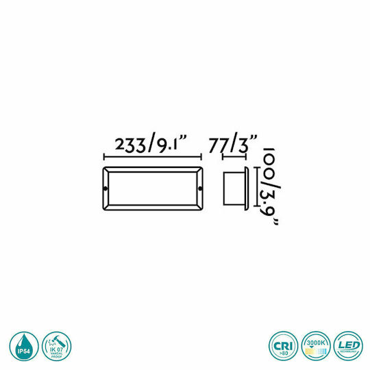 Faro Barcelona Stripe-2 Επιτοίχια Εξωτερική Πλαφονιέρα LED IP54 5W 10x23.3εκ.
