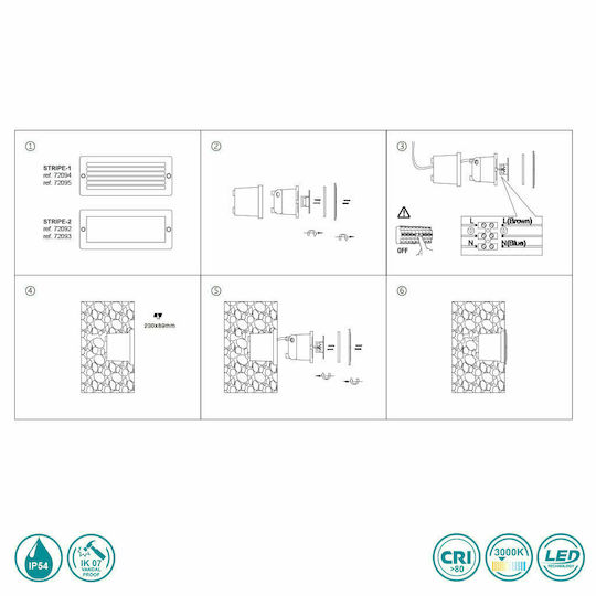 Faro Barcelona Stripe-2 Επιτοίχια Εξωτερική Πλαφονιέρα LED IP54 5W 10x23.3εκ.