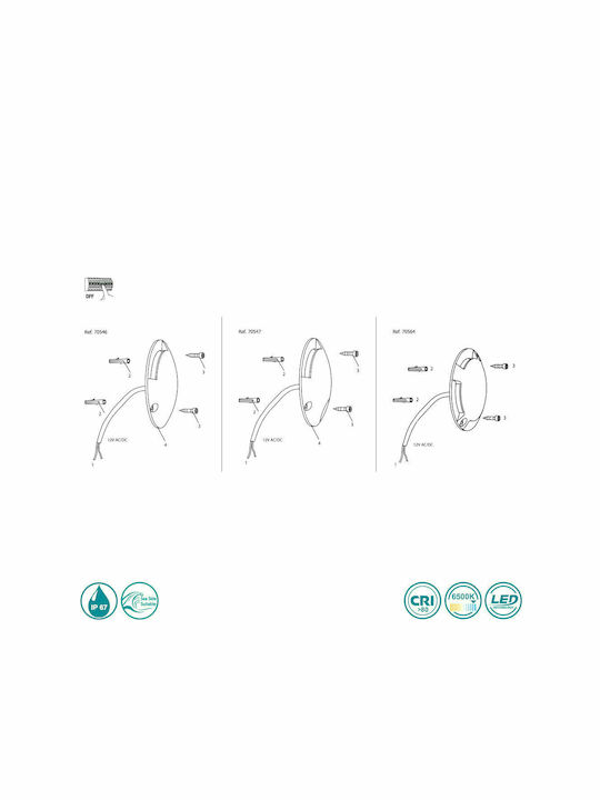 Faro Barcelona Keenan-2 Wall-Mounted Outdoor Ceiling Light LED IP67 1W with Cool White Light