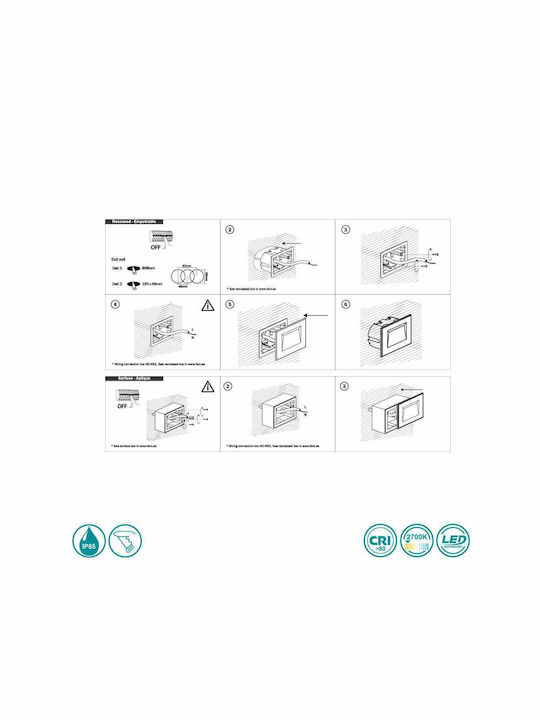 Faro Barcelona Dart Επιτοίχιο Εξωτερικό Σποτ LED IP65 2W 8x8εκ.