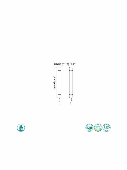 Faro Barcelona Scuba Wall-Mounted Outdoor Ceiling Light LED IP66 36W 7.5εκ.