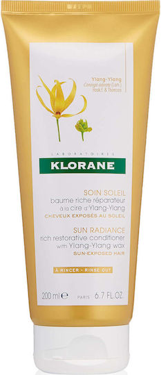 Klorane Sun Radiance Rich Restorative Ylang Yl Балсам за Всички типове Коса 200мл
