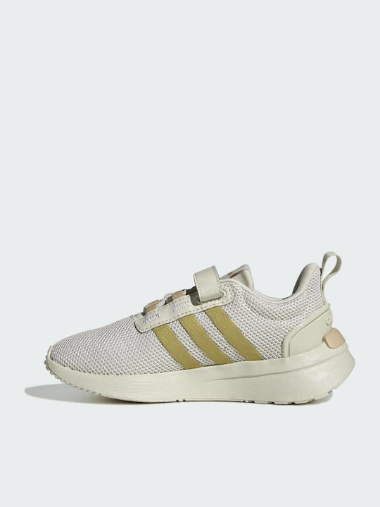 Racer Tr Kids Sports Shoes Running with Hoop & Loop Closure Aluminium / Gold Metallic / Magic Beige