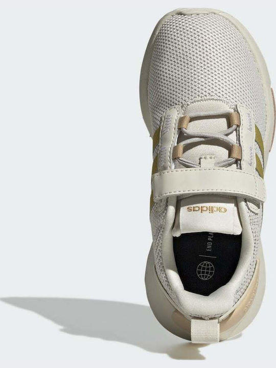 Racer Tr Kids Sports Shoes Running with Hoop & Loop Closure Aluminium / Gold Metallic / Magic Beige