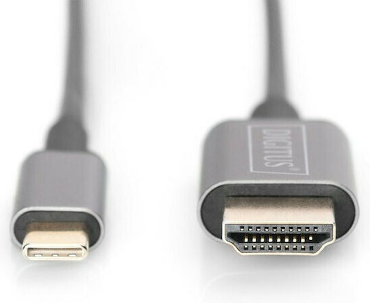 Digitus HDMI 1.4 High Speed 1080p 120Hz Cable HDMI Male - USB-C Male Length 1.8m Black