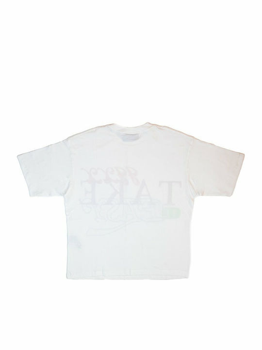 Take it easy Damen Oversized T-Shirt Weiß