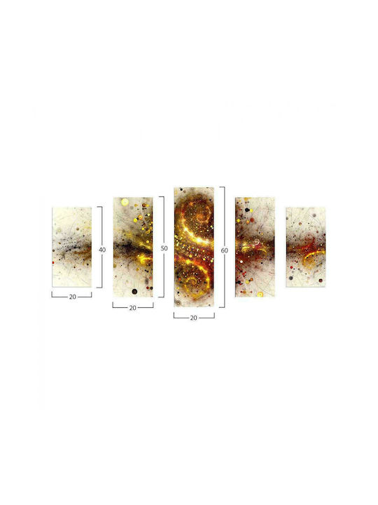 HomeMarkt Fivefold Painting Wooden 60x100cm