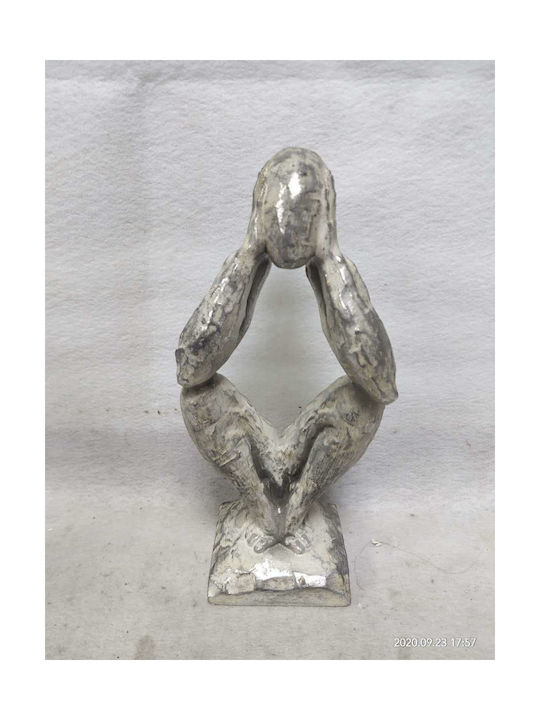 InTheBox Decorative Statuette Polyresin Pensei 2 in Silver 9x7x21cm 1pcs