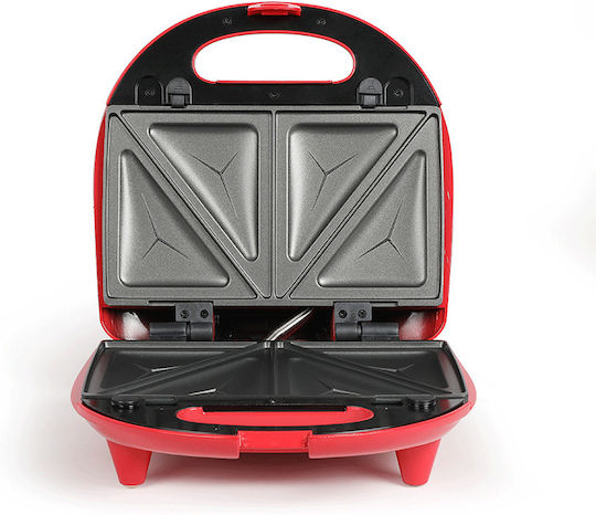 Livoo Sandwich Maker with Removable Plates for for 2 Sandwiches Sandwiches 700W Red