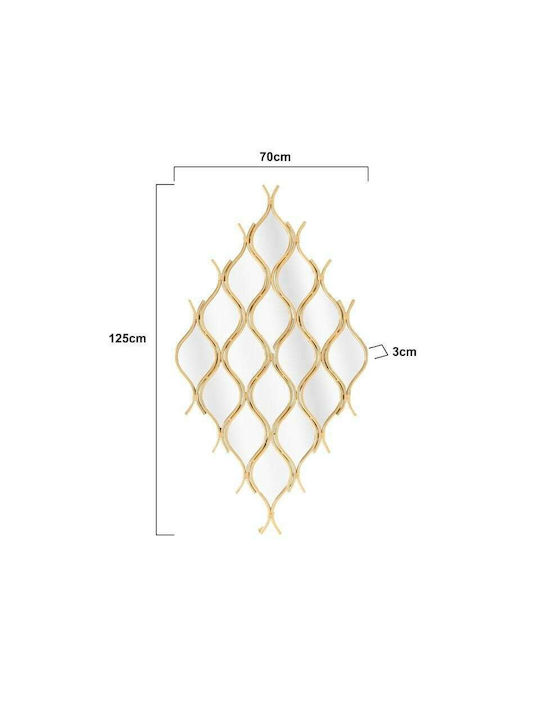 Inart Wall Mirror Full Length with Gold Metallic Frame 125x70cm 1pcs