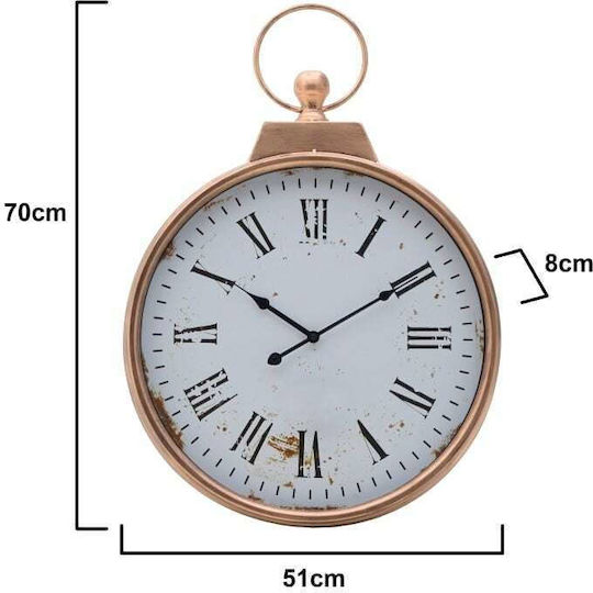Inart Ceas de Perete Metalic Auriu Ø51cm